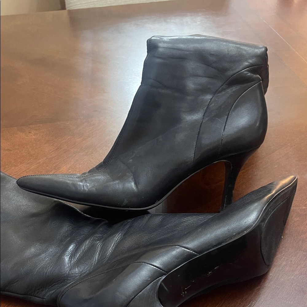 Elegant Black Leather Ankle Boots